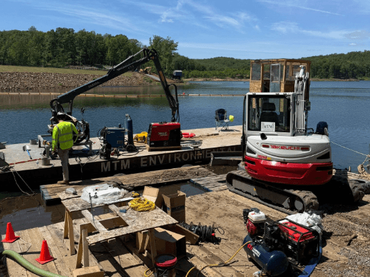 MTM marine equipment staged for barge operations