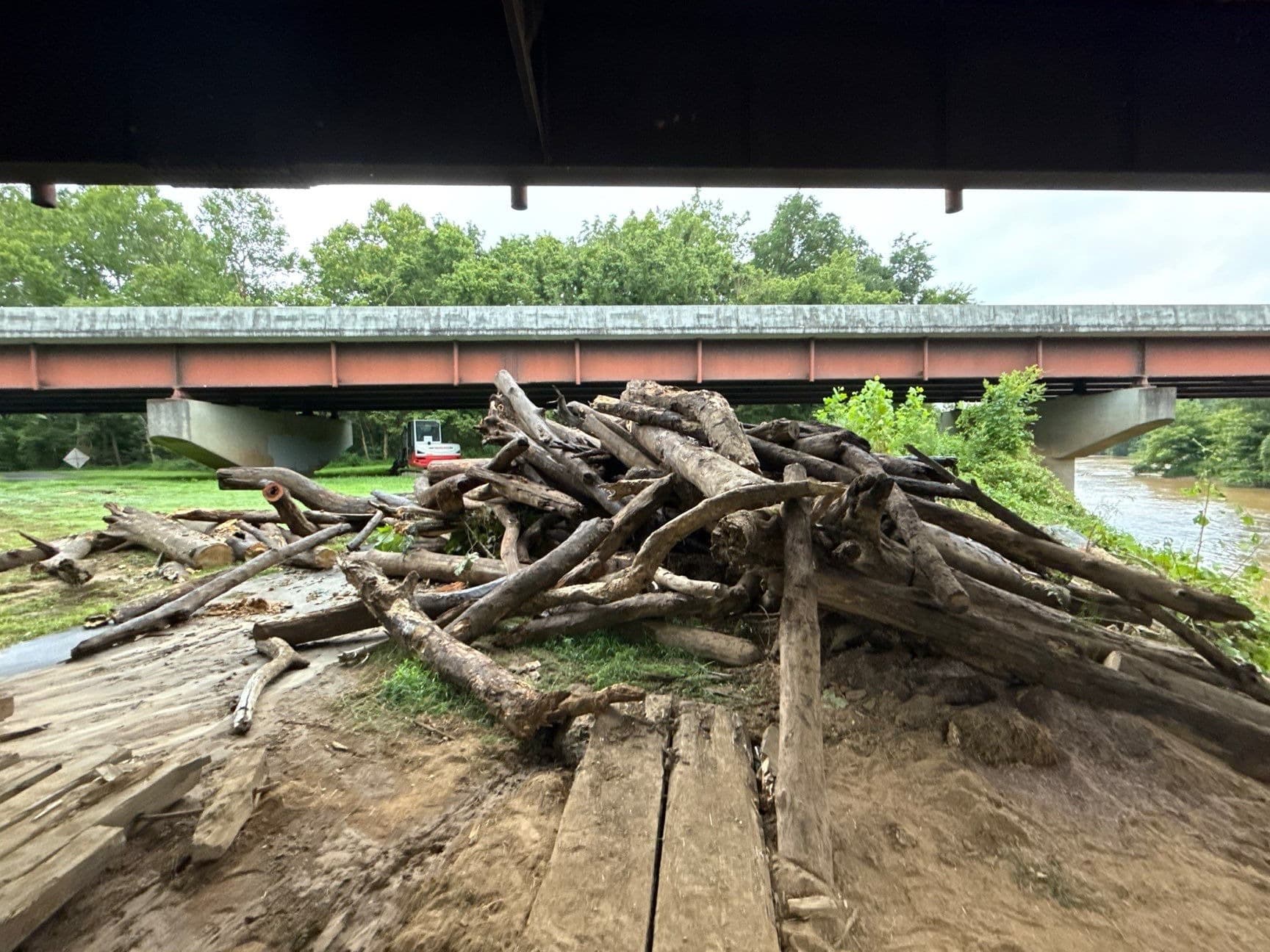 Highway 29 Bridge Log Jam project gallery image 1 of 2