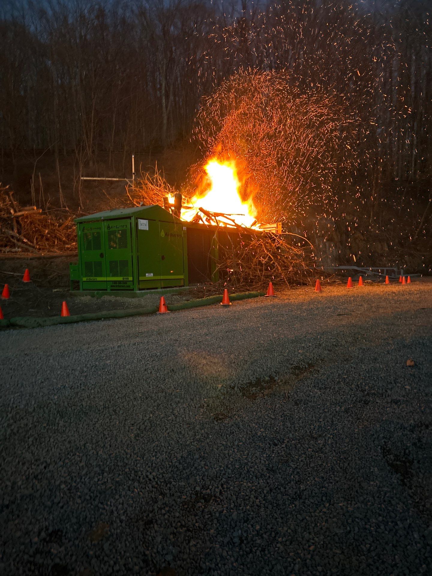 AirBurners S-119 being loaded with excavator